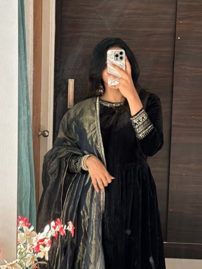 VELVET ANARKALI SUIT