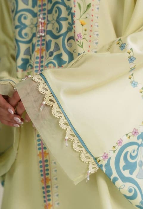 Pastel Green Kaftan Set view 3