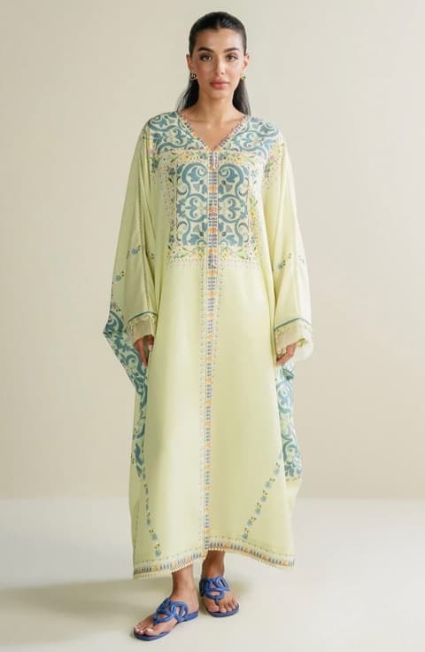 Pastel Green Kaftan Set view 5