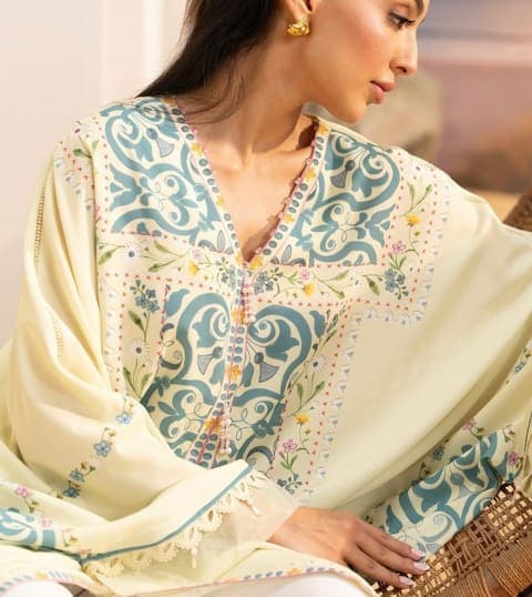 Pastel Green Kaftan Set view 1