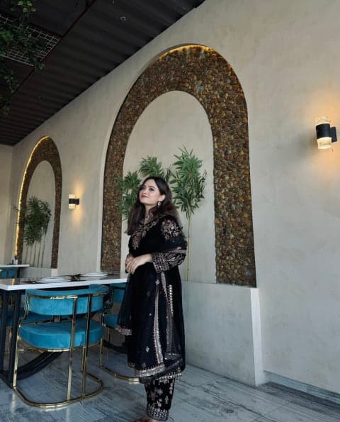 STITCHED - GEORGETTE SET WITH NET DUPATTA view 6