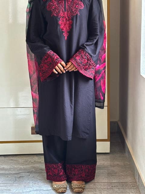 VIRAL BLACK & RED FARSHI SUIT -RAYON view 4