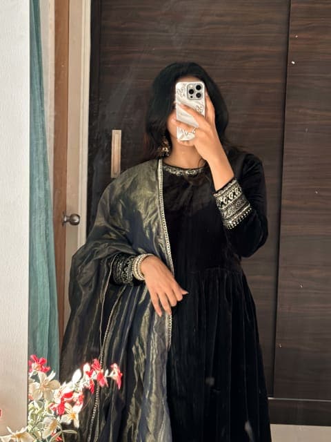 VELVET ANARKALI SUIT view 1