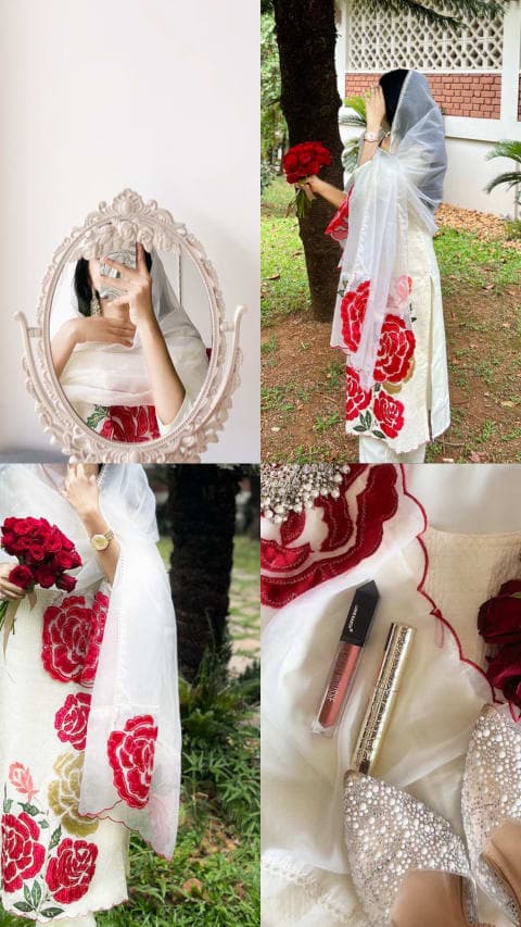 UNSTICHED SUIT WITH APPLIQUE HANDWORK view 5