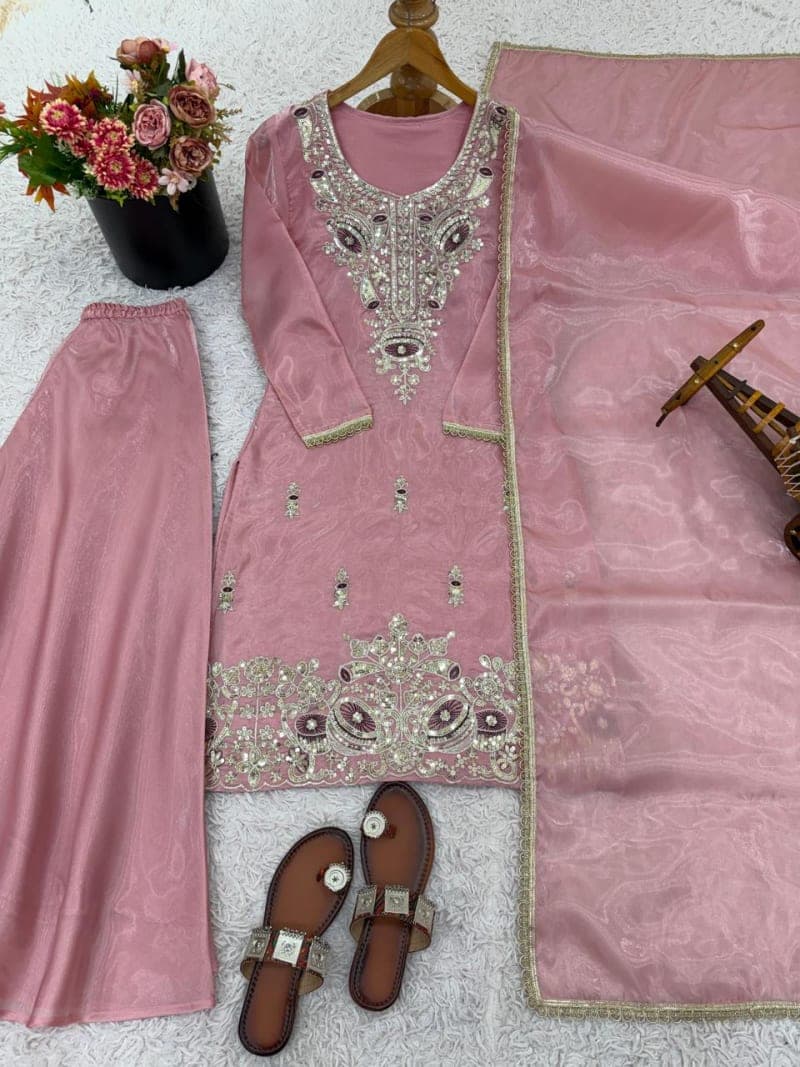 GIMMY CHOO WITH EMBROIDERY & SEQUENCE WORK
