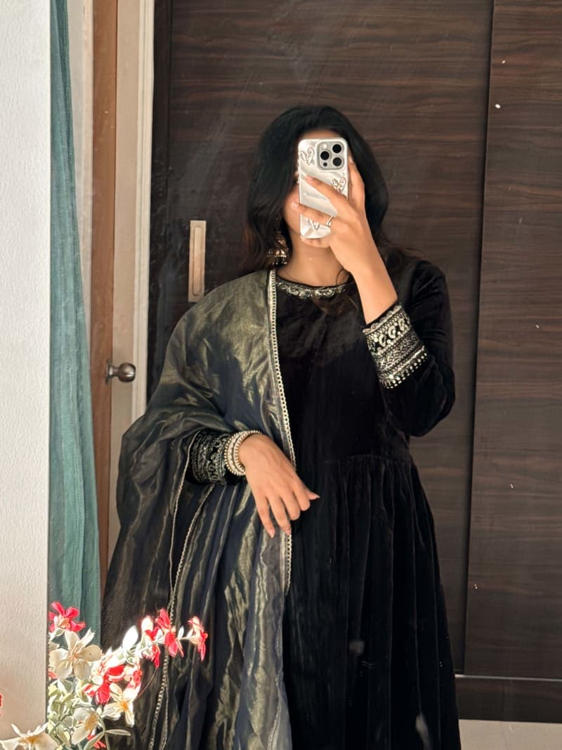 VELVET ANARKALI SUIT