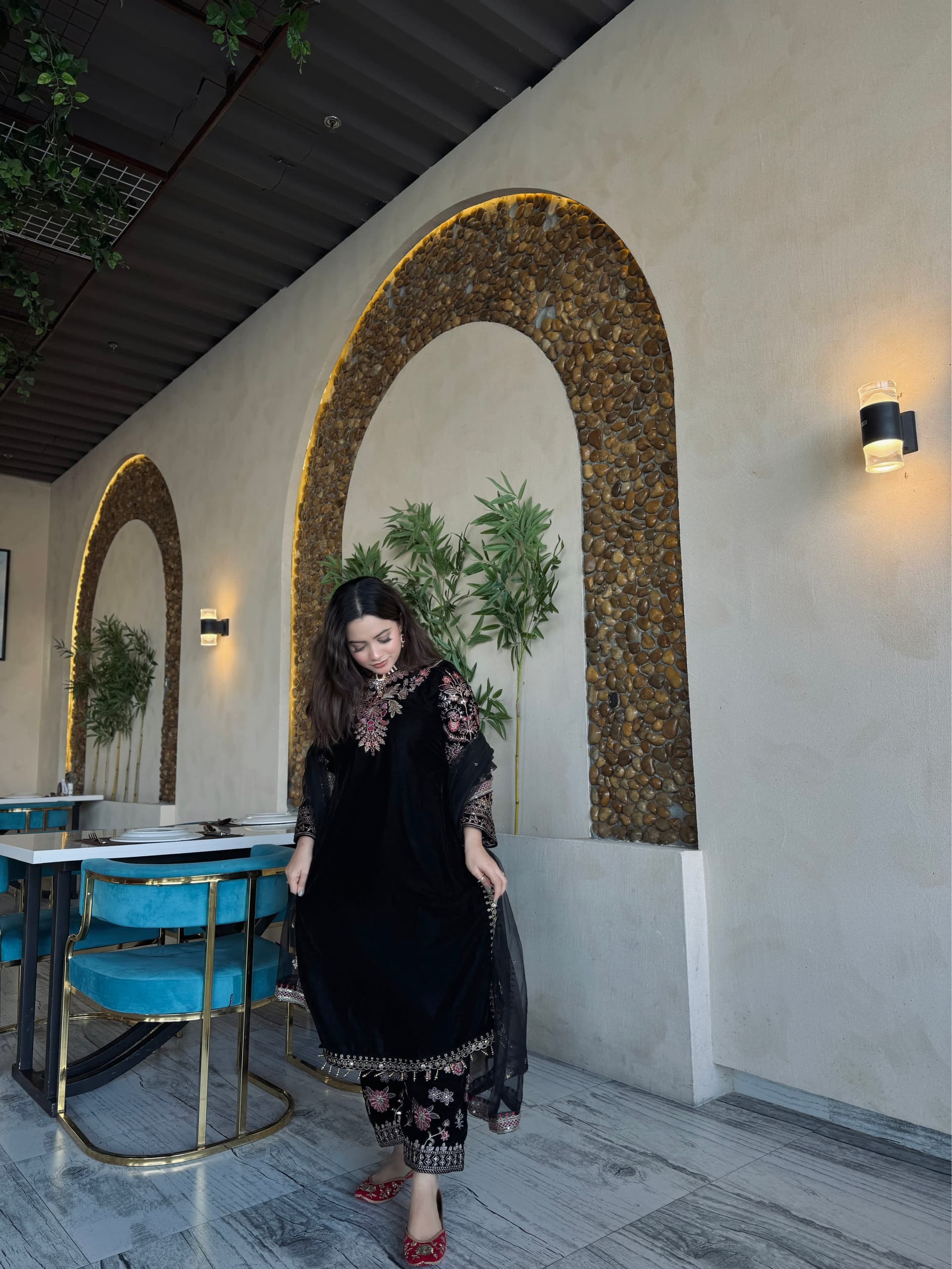 STITCHED - GEORGETTE SET WITH NET DUPATTA view 3