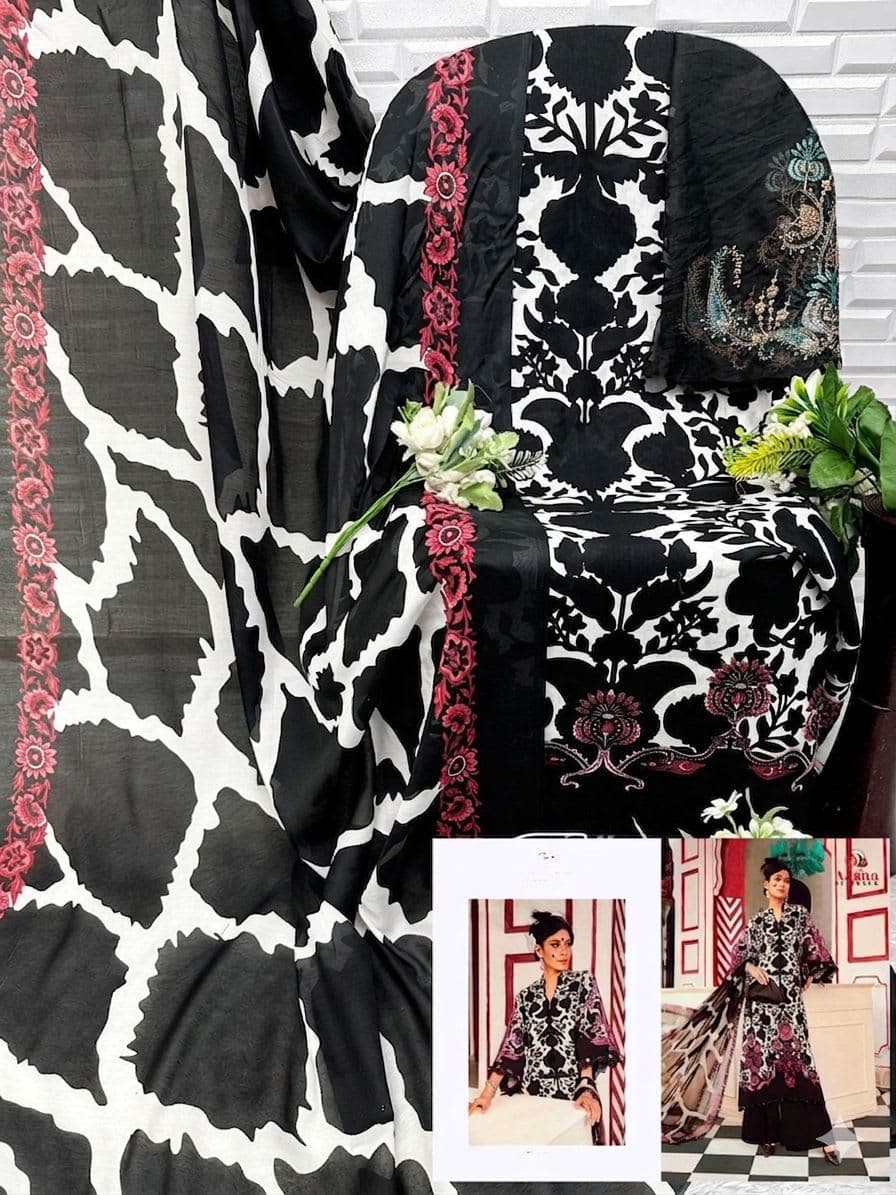 PURE COTTON PRINT WITH EXCLUSIVE PATCH EMBROIDERY - CIFFON DUPATA view 2