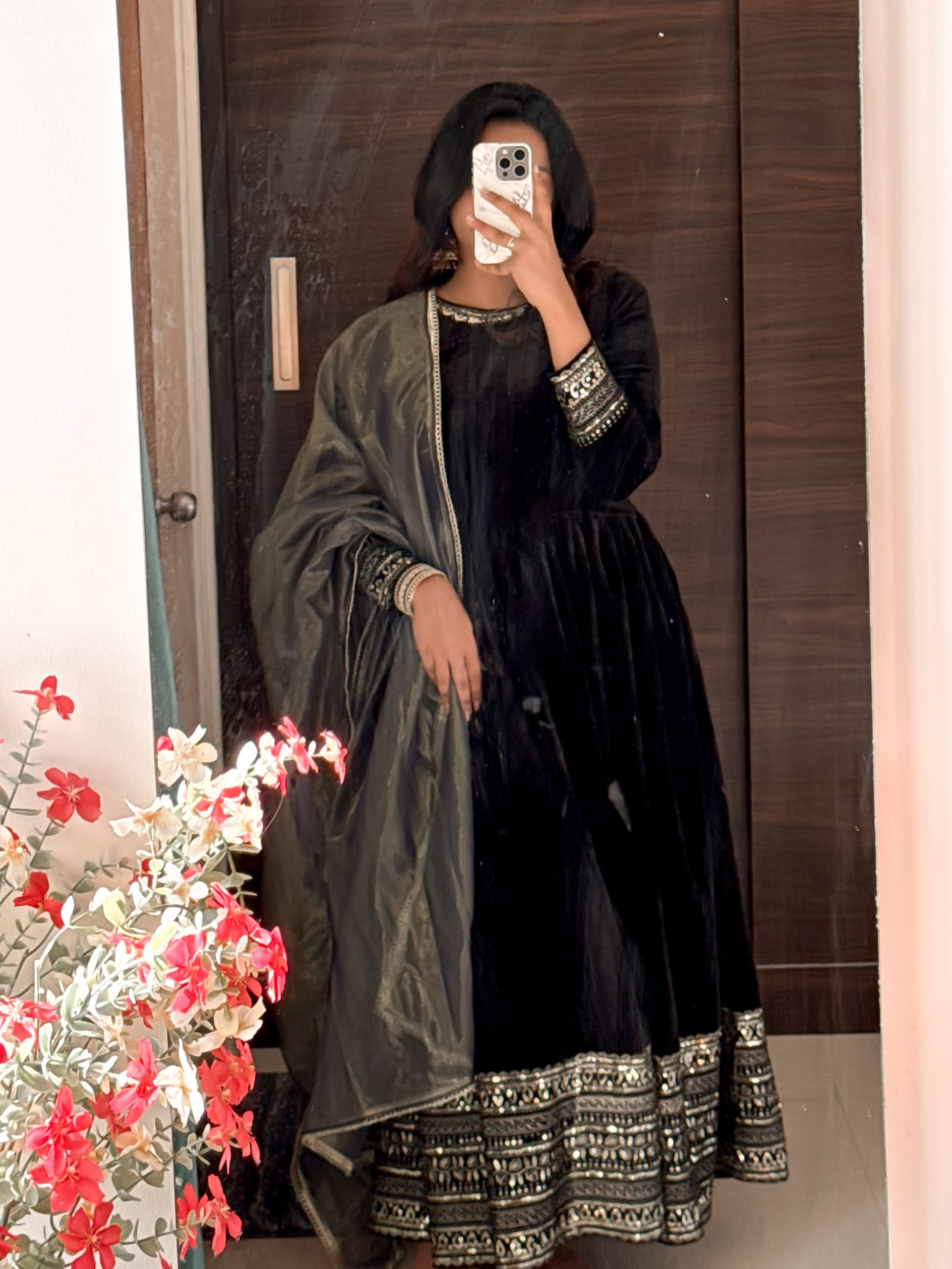 VELVET ANARKALI SUIT view 2
