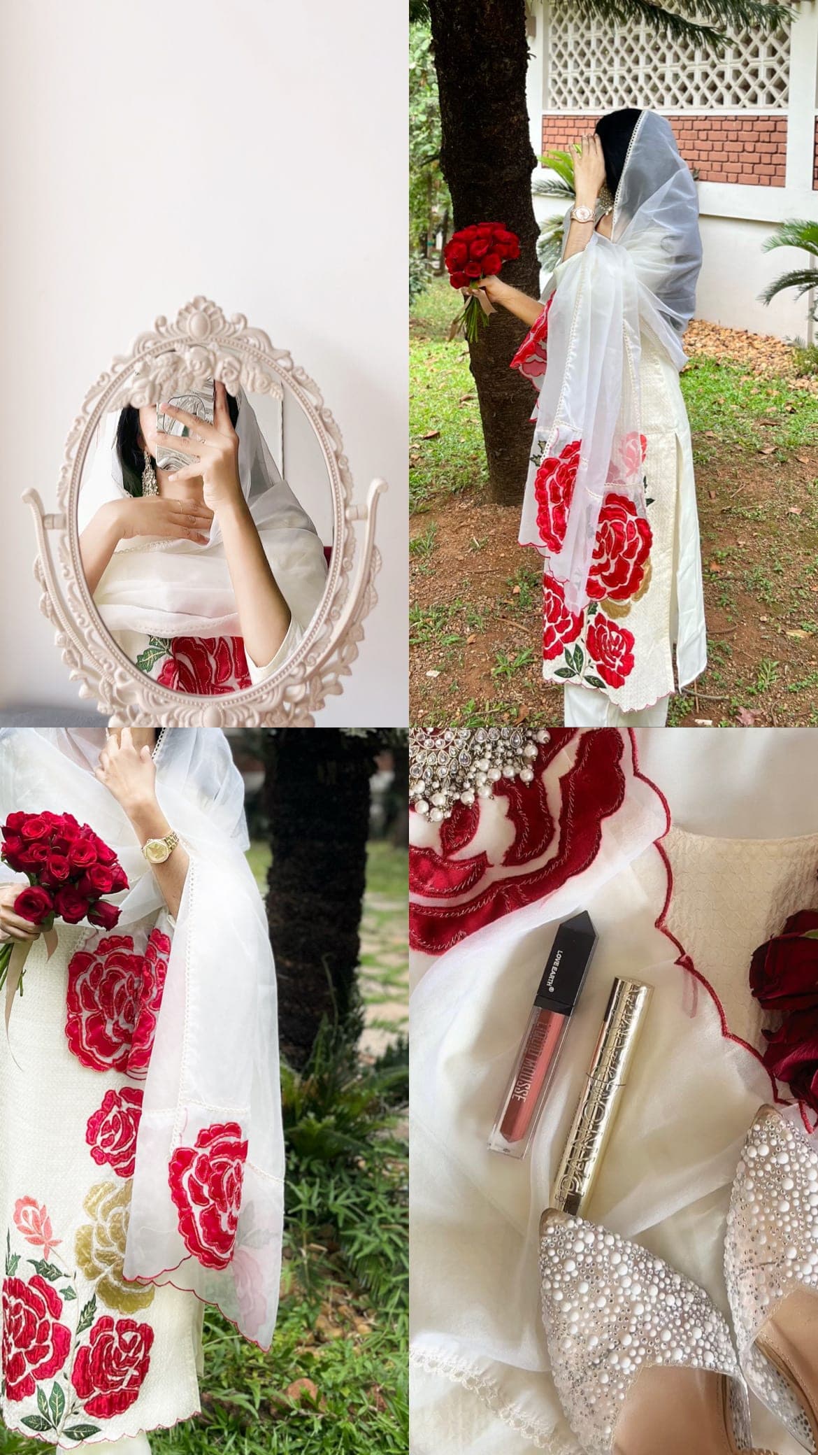 UNSTICHED SUIT WITH APPLIQUE HANDWORK view 5